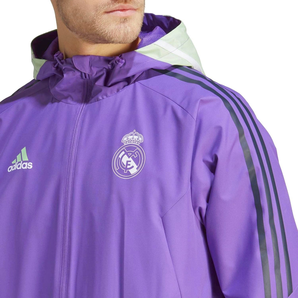 Real Madrid soccer training rain jacket 2023 purple - Adidas-3
