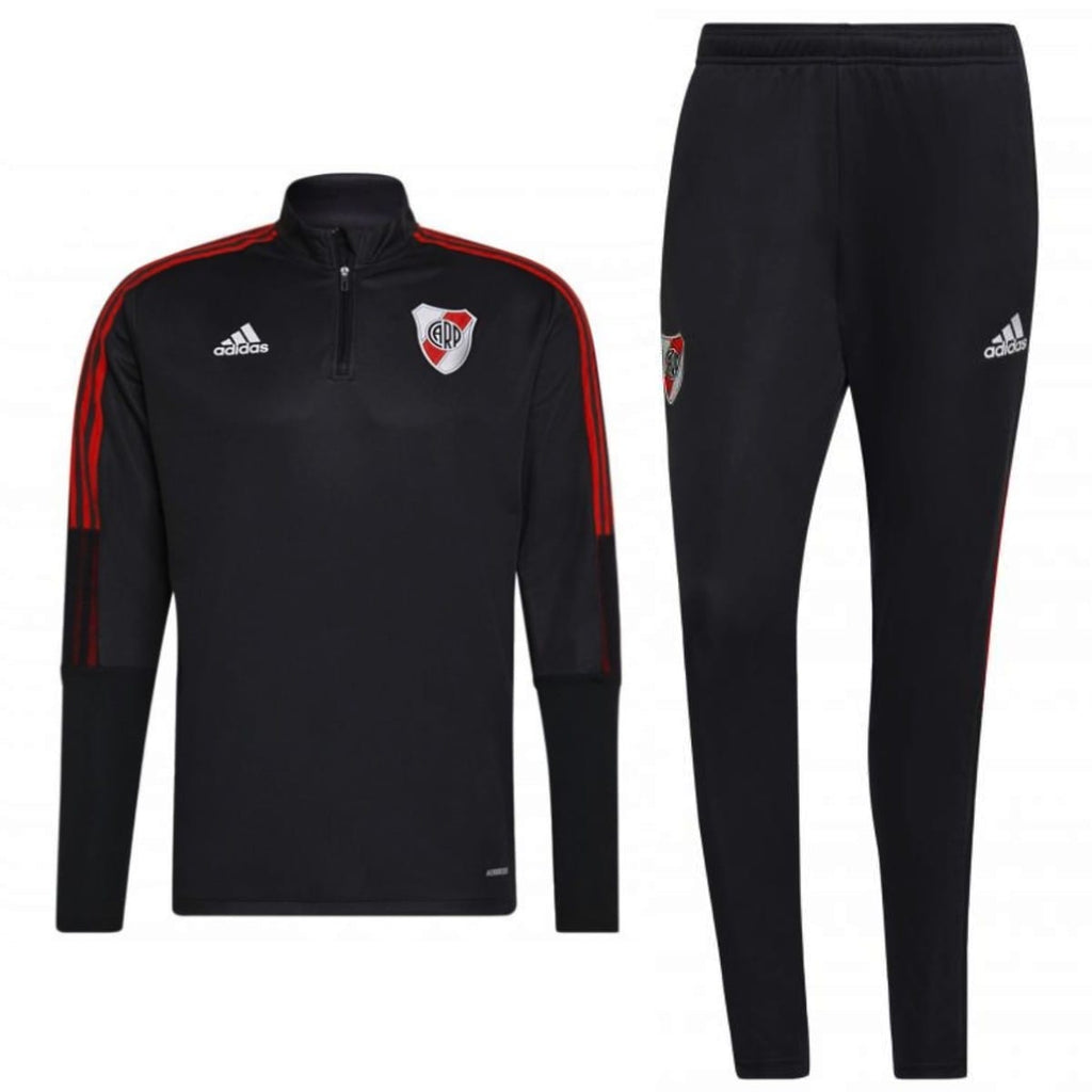 River Plate black training technical Soccer tracksuit 2021/22 - Adidas-0