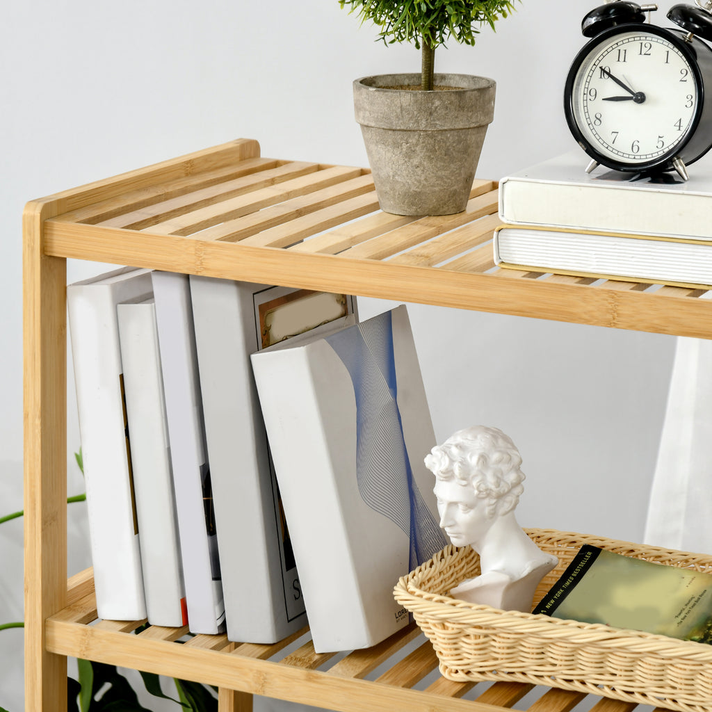 Étagère de rangement, étagère en bambou à 4 niveaux, bibliothèque pour salon, chambre et bureau,62 x 33 x 112 cm, bois naturel-7