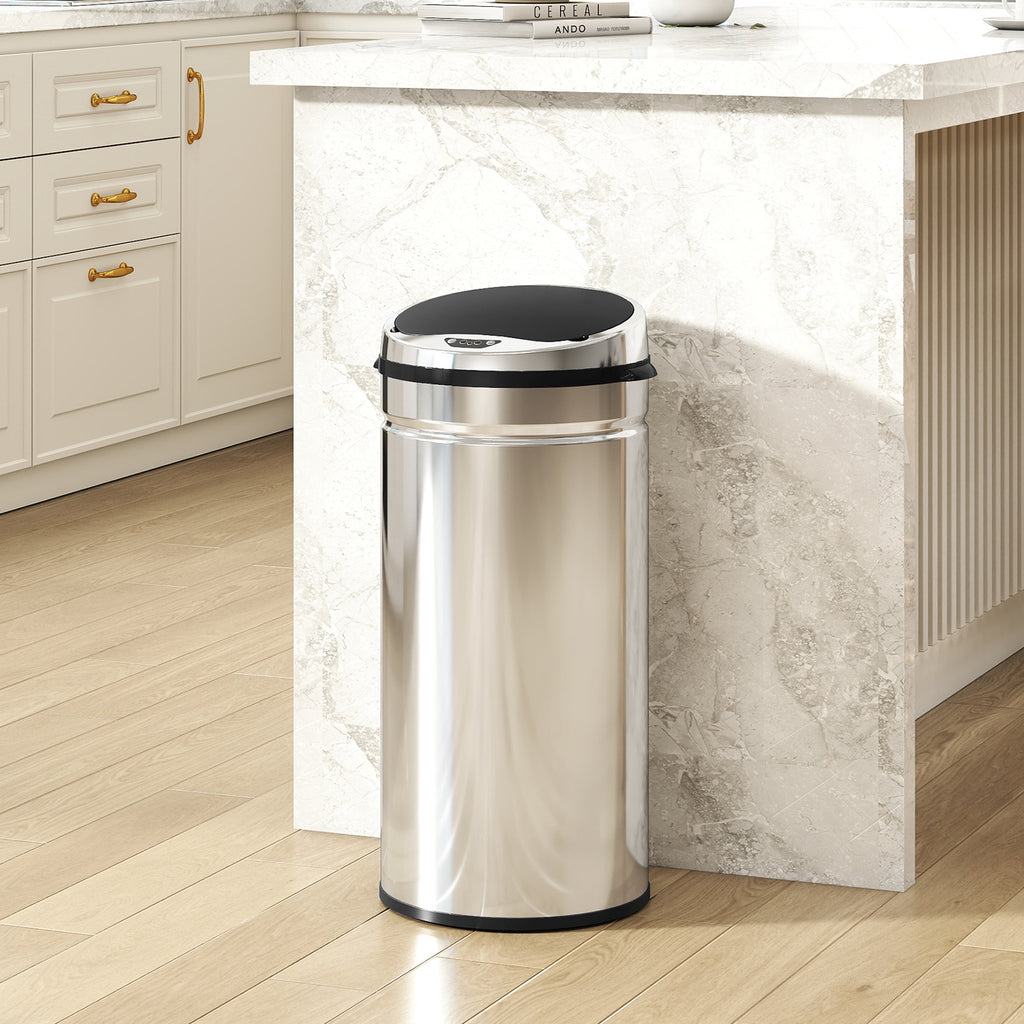 Pattumiera automatica 42 L con sensore e secchio rimovibile, inox-1