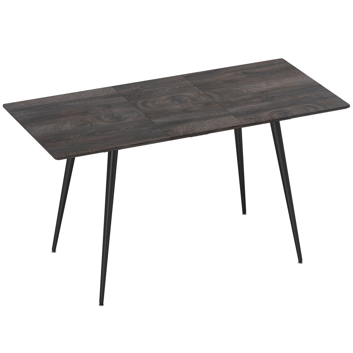 Table à manger pliante table extensible 120-160 cm jusqu'à 6 à 8 personnes avec pieds en acier, gris-0