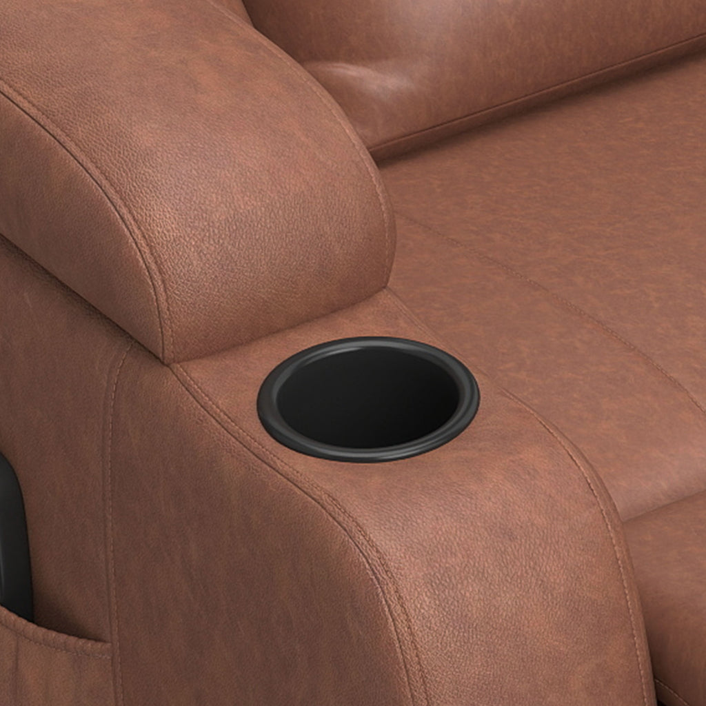 Fauteuil Inclinable de Massage et Chauffage, Fauteuil de Relaxation, Dossier Réglable, Pivotant, 82x99x103cm, Marron-9