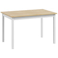 Table à manger table de cuisine structure en bois massif 4 personnes design vintage 120 cm naturel et blanc-0