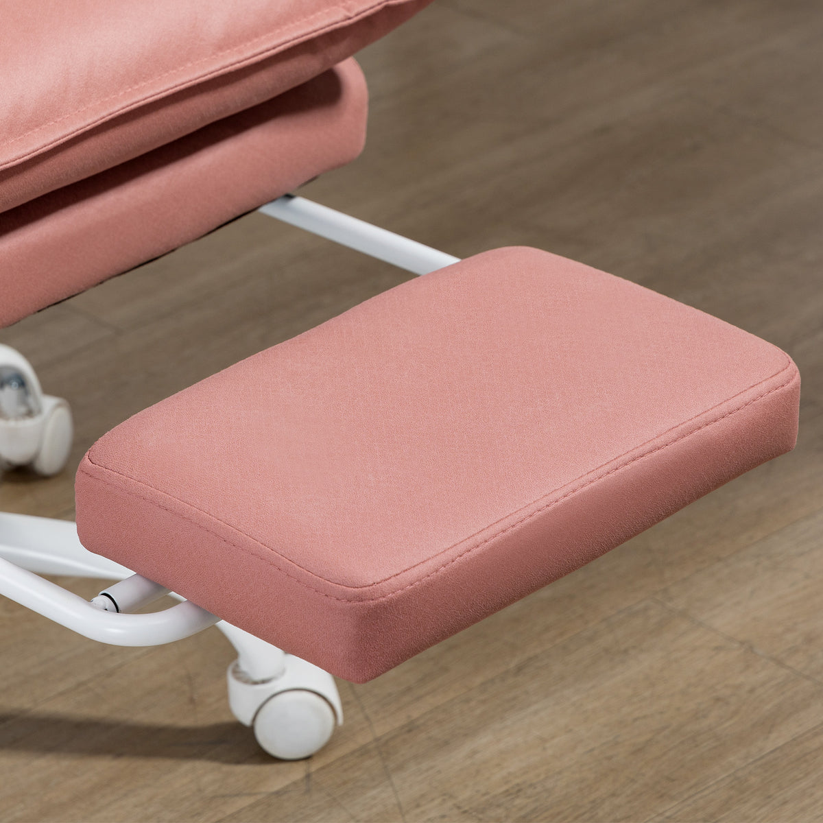 Fauteuil de bureau massant et chauffant, chaise de bureau, hauteur réglable, dossier inclinable, 66x74x121,5cm rose-8