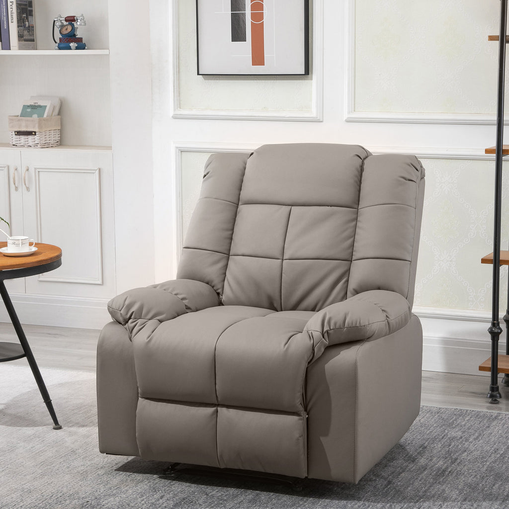 Fauteuil de massage fauteuil de relaxation massant avec dossier inclinable manuellement et repose-pied fauteuil TV revêtement synthétique télécommande incluse gris-1