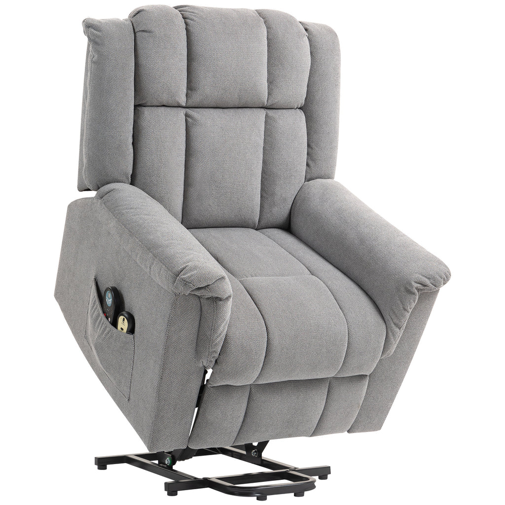 Fauteuil releveur électrique avec fonction massage et chauffage, fauteuil relax électrique dossier inclinable gris foncé-0