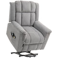 Fauteuil releveur électrique avec fonction massage et chauffage, fauteuil relax électrique dossier inclinable gris foncé-0