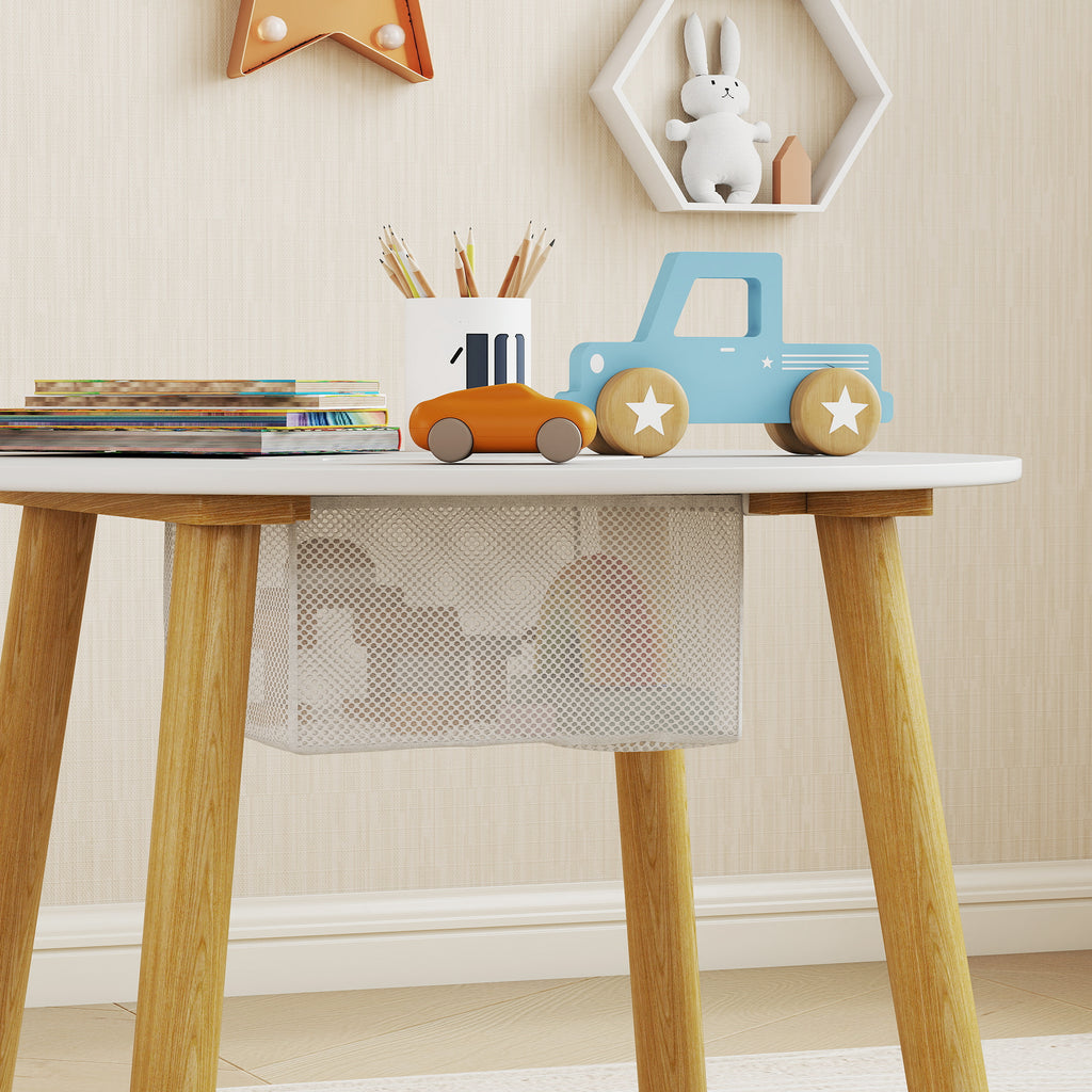 Ensemble 1 table ronde, 2 chaises pour enfant 3 pièces, dossier en forme d'ours, activités, bricolage, repas, 3-6 ans-6