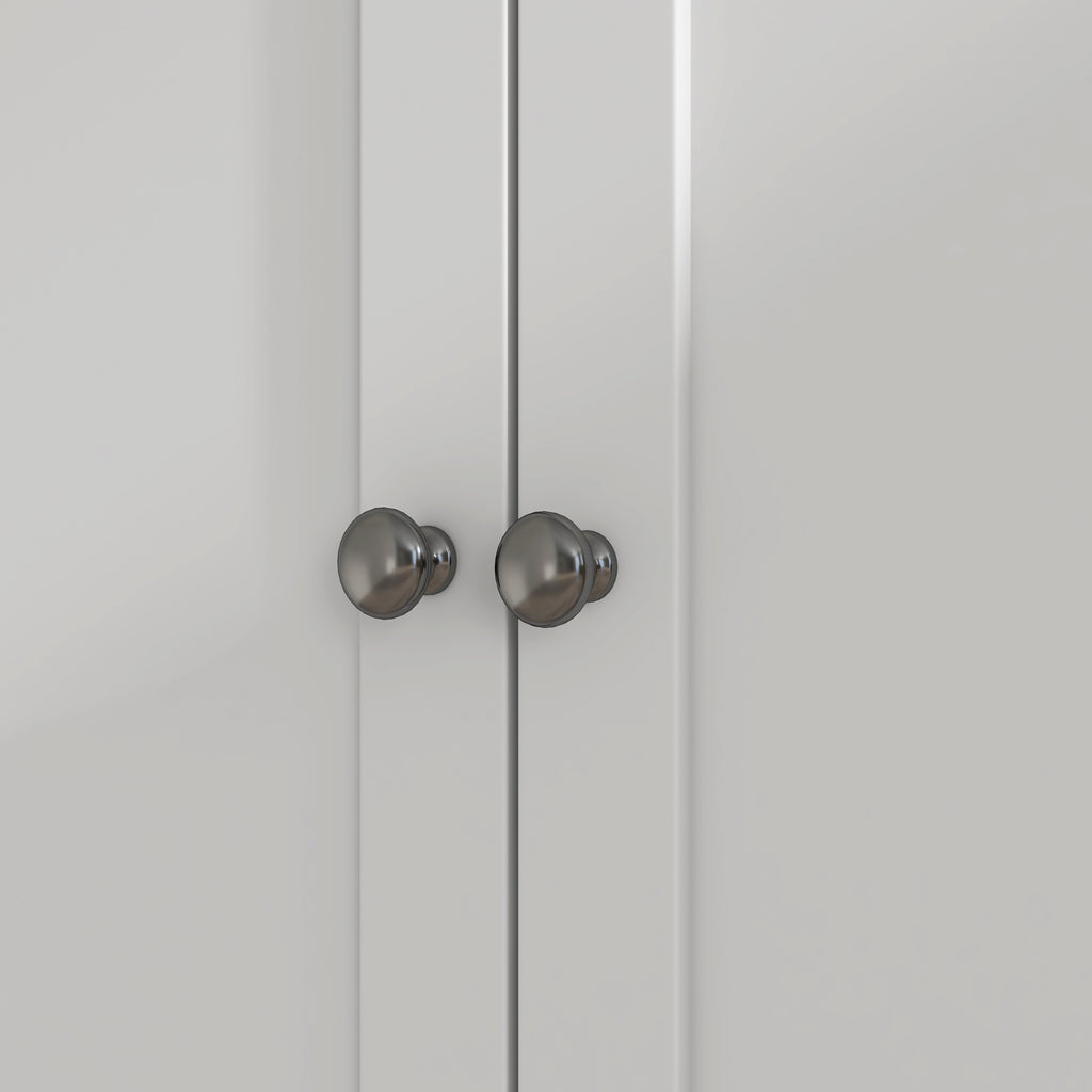 Buffet haut cuisine, armoire de cuisine, 6 portes, 2 tiroirs, plan de travail, étagères réglables, 100x40x180cm, blanc-8