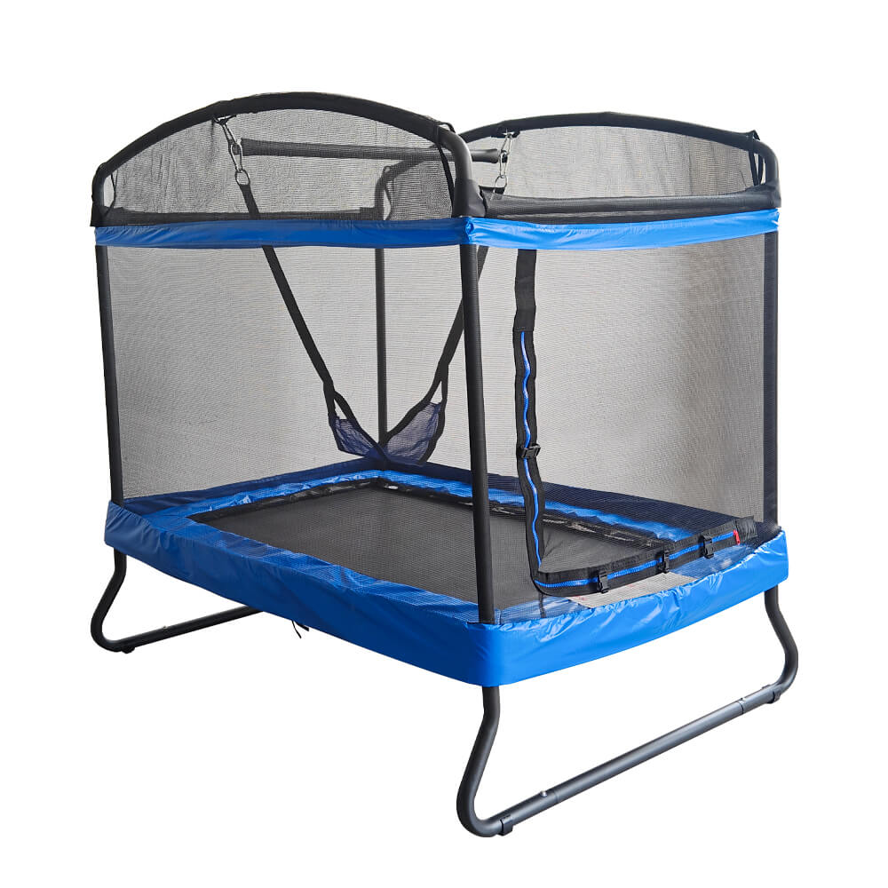 Trampolino per bambini con altalena e rete di protezione