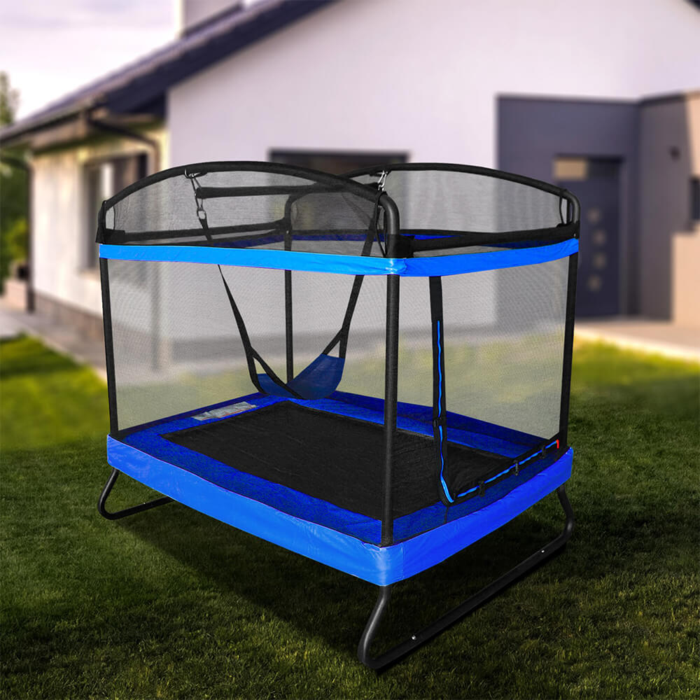 Trampolino per bambini con altalena e rete di protezione