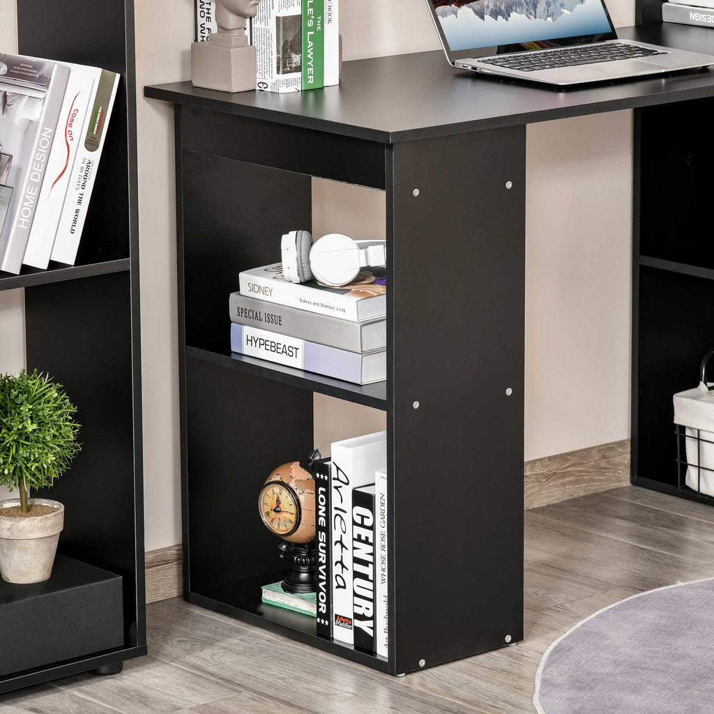 Bureau informatique, bureau avec rangement, 6 compartiments ouverts, table d'ordinateur pour chambre, studio-8