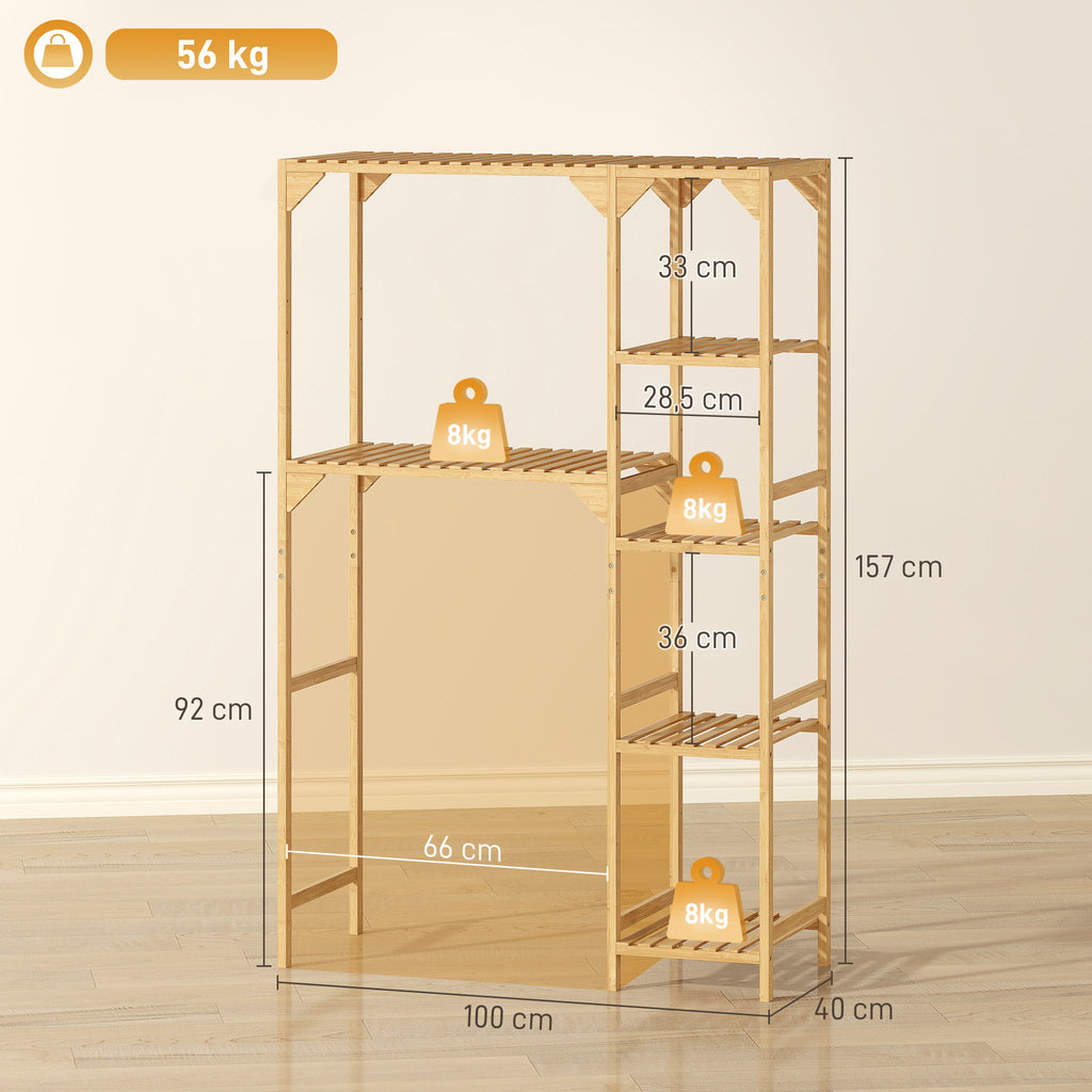 Étagère au-dessus de Machine à Laver en Bambou, Meuble de Salle de Bain Moderne avec Étagères Réversibles, Bois Naturel-2