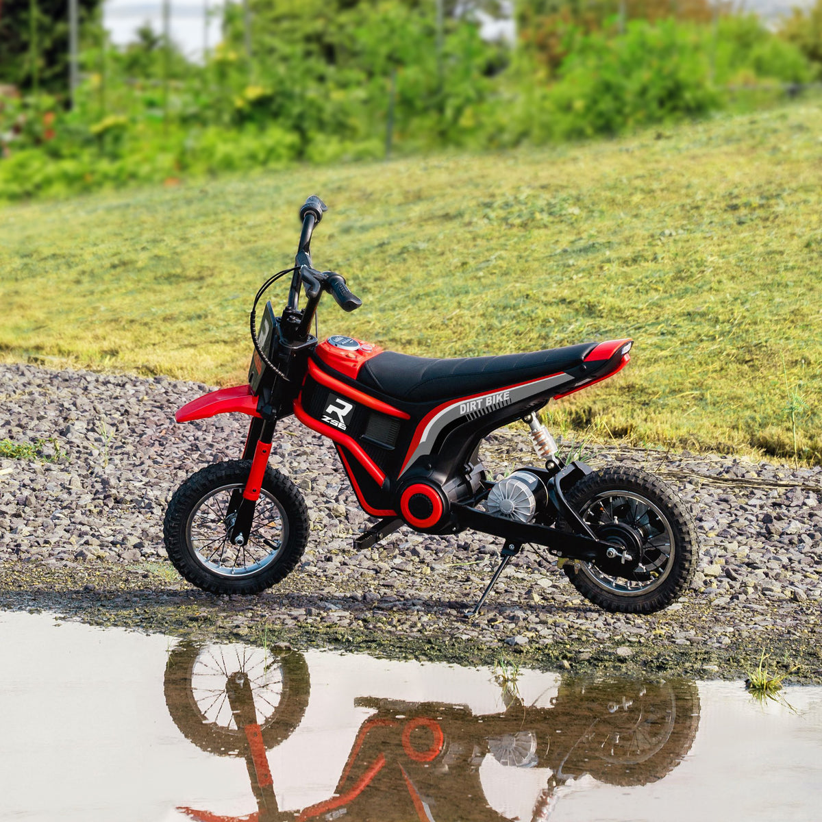 Moto cross électrique enfant moto électrique enfants moteur 350 W batterie 12V 8-16 km/h pneus gonflables 12'' rouge-9