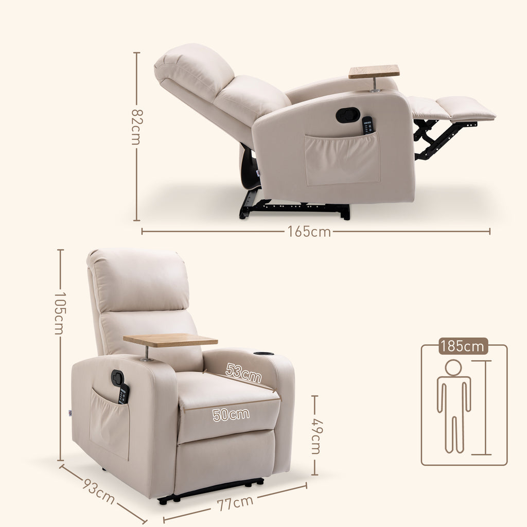 Fauteuil de relaxation fauteuil de massage inclinable avec Tablette, Poches latérales et Télécommande chaise TV-2