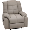 Fauteuil de massage fauteuil de relaxation massant avec dossier inclinable manuellement et repose-pied fauteuil TV revêtement synthétique télécommande incluse gris-0