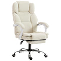 Chaise bureau ergonomique, fauteuil de bureau avec dossier inclinable, hauteur réglable, 64x73x112-120cm, beige-0