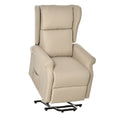 Fauteuil releveur inclinable avec Repose-Pied Fauteuil de Relaxation électrique Ajustable Lin Crème-0