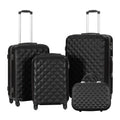 Set di valigie rigide nere con beauty case