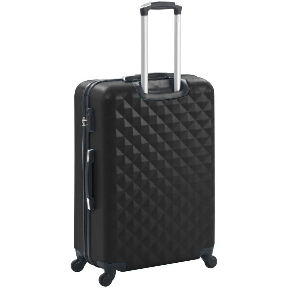 Set di valigie rigide nere con beauty case
