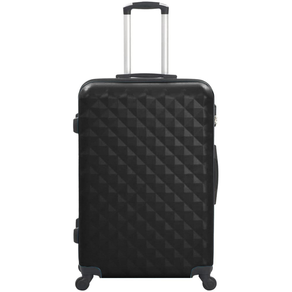 Set di valigie rigide nere con beauty case