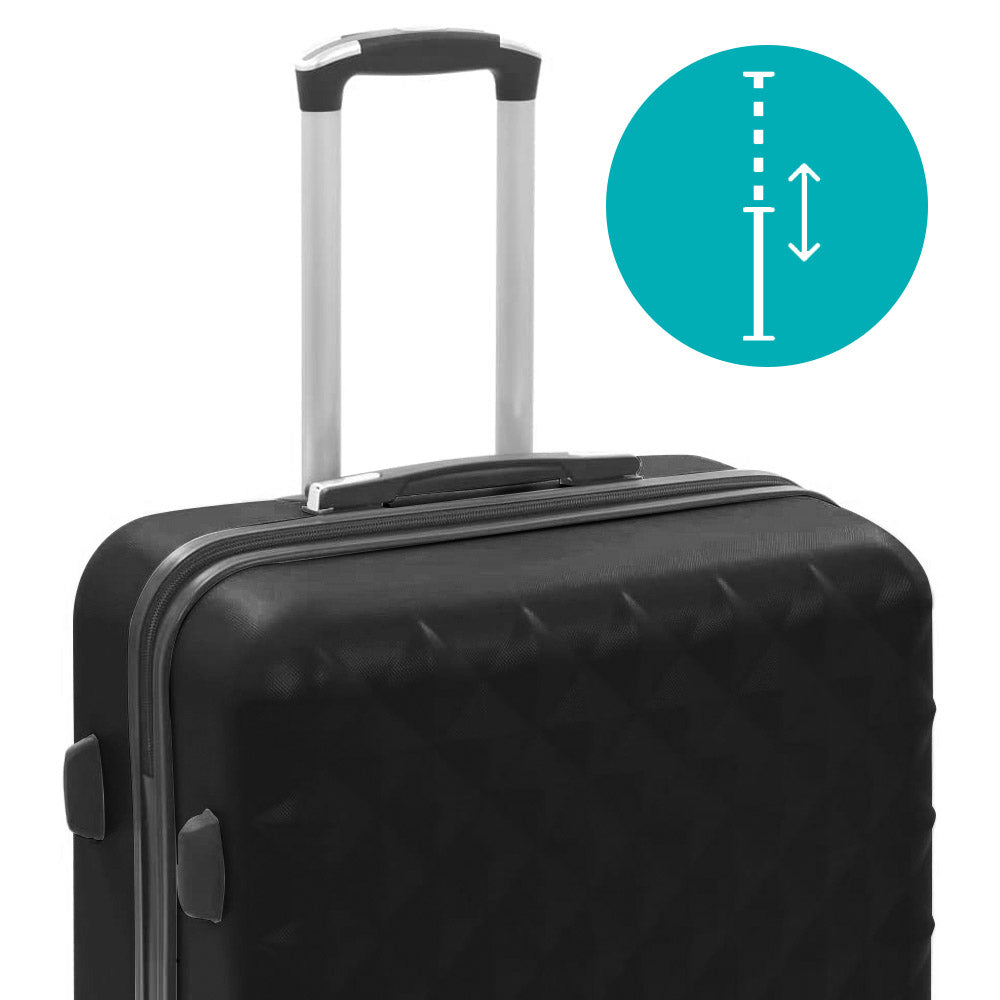 Set di valigie rigide nere con beauty case