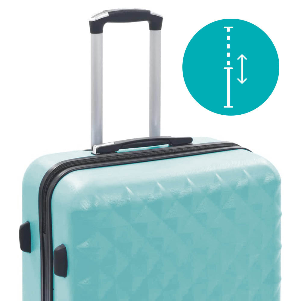 Set di valigie rigide verde menta con beauty case