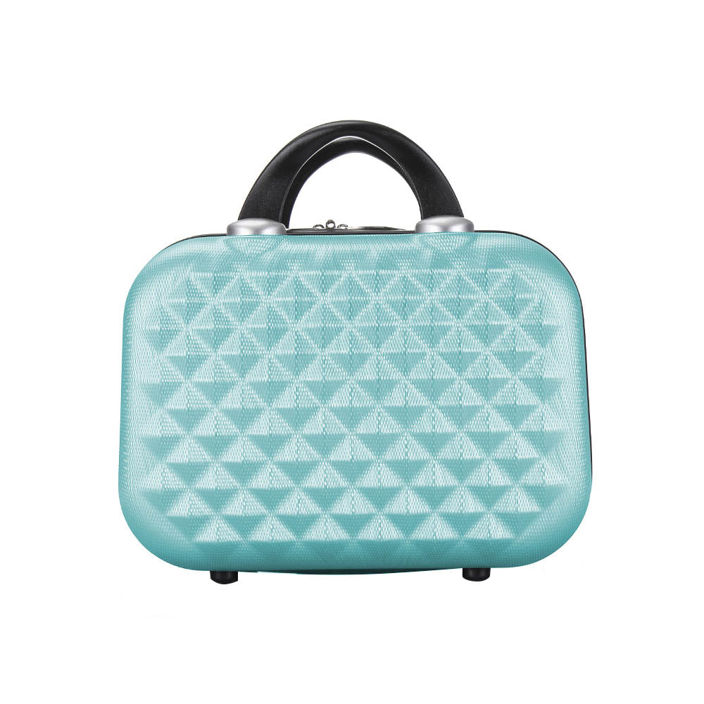 Set di valigie rigide verde menta con beauty case