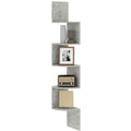 Étagère d'angle Murale de Rangement Forme Zigzag 20L x 20l x 126H cm 5 Niveaux Bois Gris-0