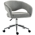 Chaise Bureau Ergonomique, Fauteuil de Bureau en Chenille avec Hauteur Réglable, Dossier Incurvé, Gris-0