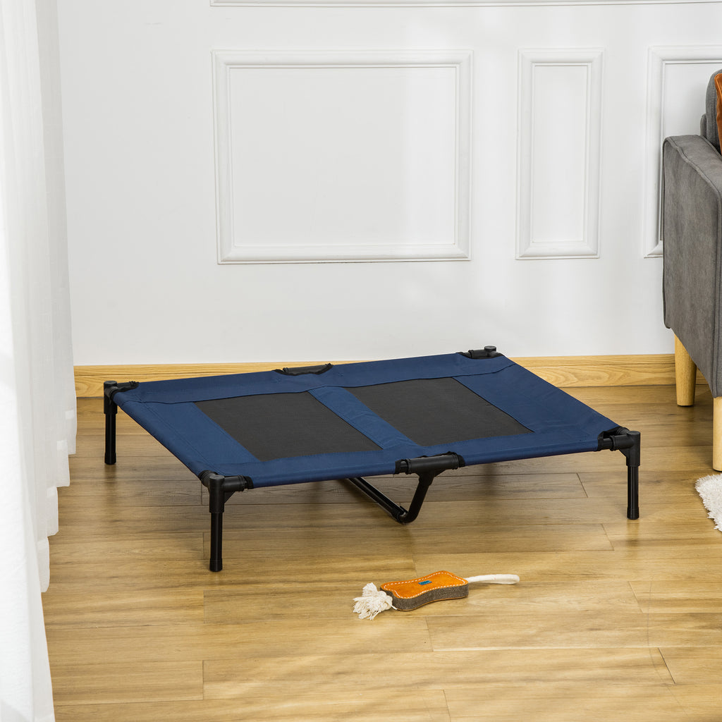 Lit sur pieds XXL pour chien chat lit de camp animal 92L x 76l x 18H cm bleu marine-9