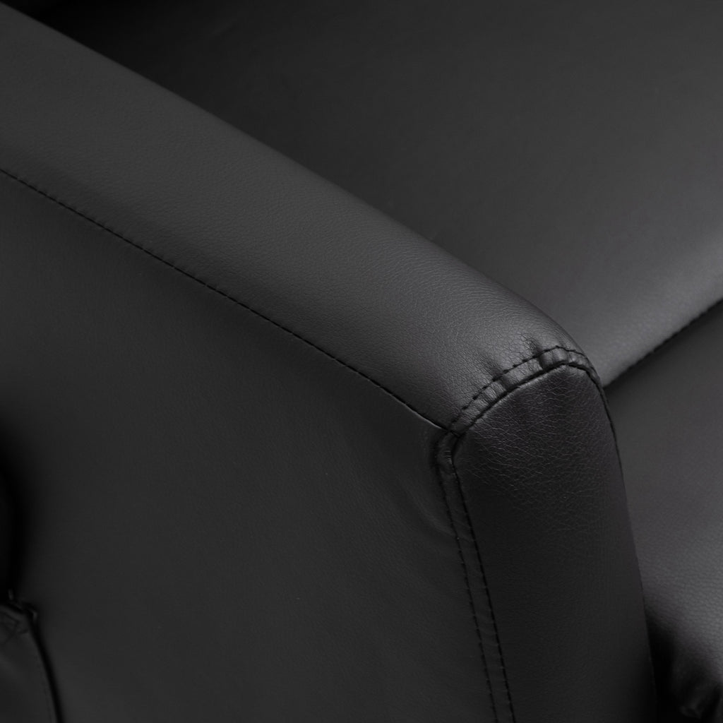 Fauteuil releveur électrique inclinable avec repose-pied ajustable et télécommande revêtement synthétique noir-7