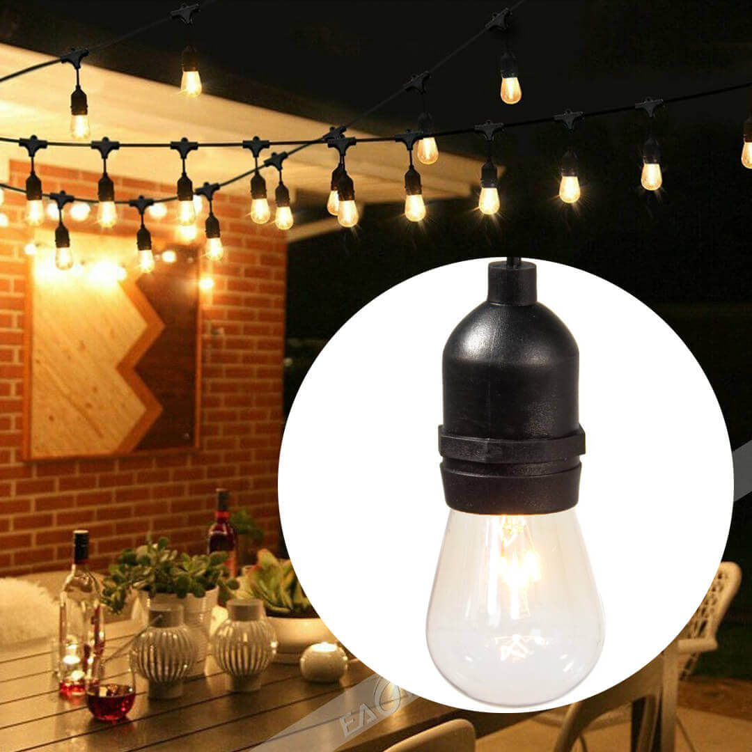 Catena luminosa da esterno – 15 lampadine LED E27, 14,6 m