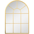 Miroir mural en métal cadre doré en forme de voûtée – 70 x 50 cm – décoration pour entrée ,chambre à coucher, salon-0