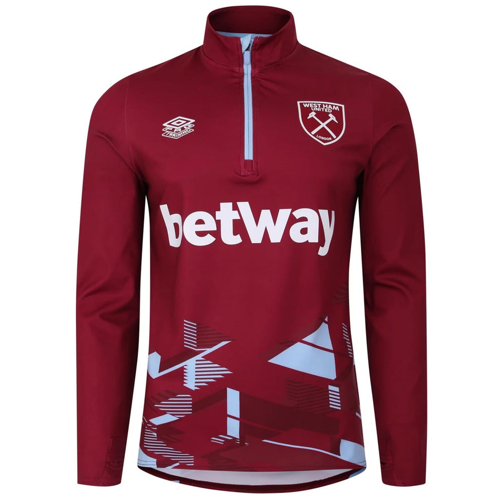 West Ham United pre-match training technical sweat top 2023/24  - Umbro-0