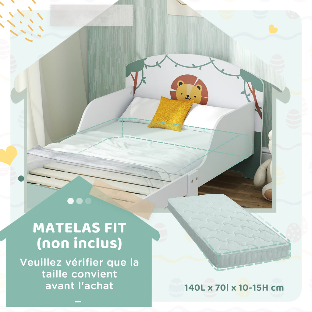 Lit enfant 70 x 140 cm, lit pour enfant avec barriere de securite et sommier à lattes, espace de rangement, vert-7