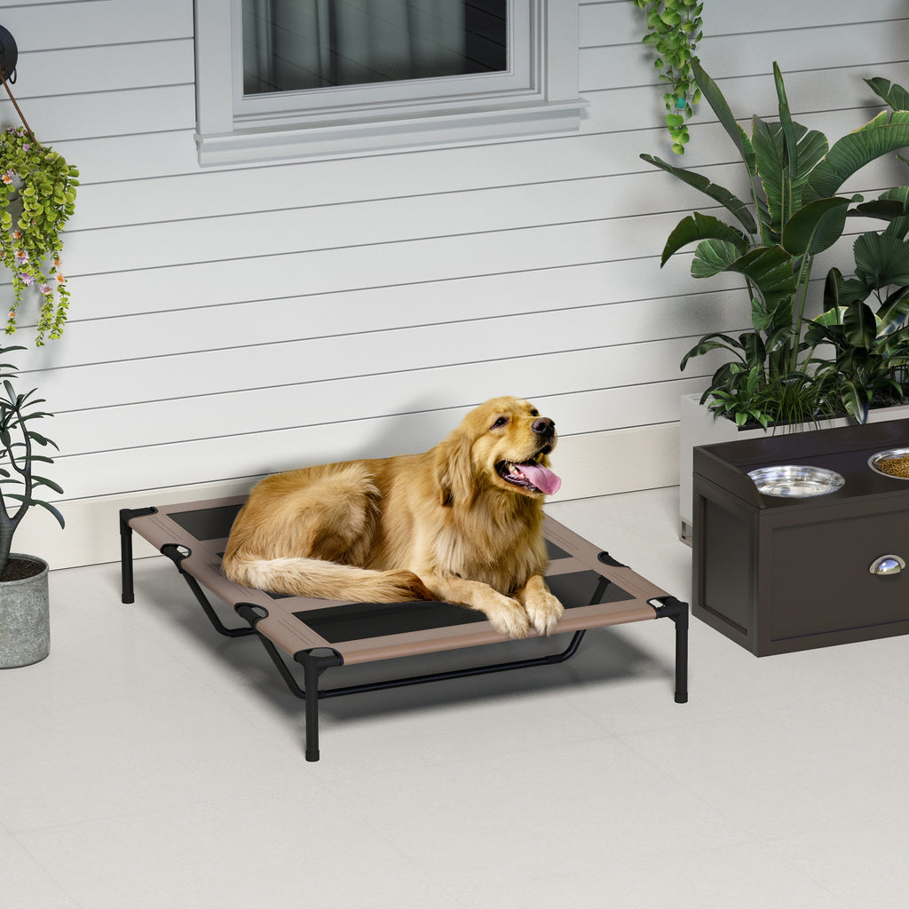 Lot de 2 Lits sur pieds XXL pour chien chat lit de camp animal 122L x 92l x 23H cm marron clair-8