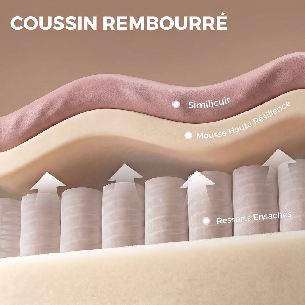 Chaise Bureau Ergonomique, Fauteuil de Bureau Inclinable en Cuir Synthétique Adapté aux Animaux, Hauteur Réglable, Rose-4