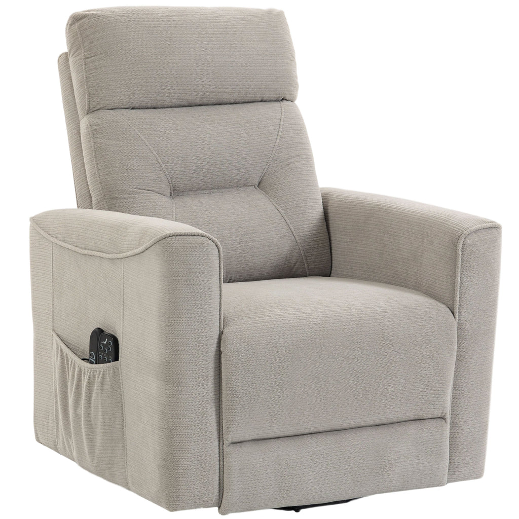 Fauteuil Releveur Électrique Massage Vibration et Chaleur, Fauteuil Relax Électrique, Dossier Inclinable, Chenille, Gris-0