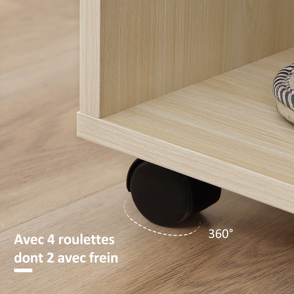 Armoire penderie Armoire de Rangement Mobile Panneaux de Particules Coloris chêne Clair-4