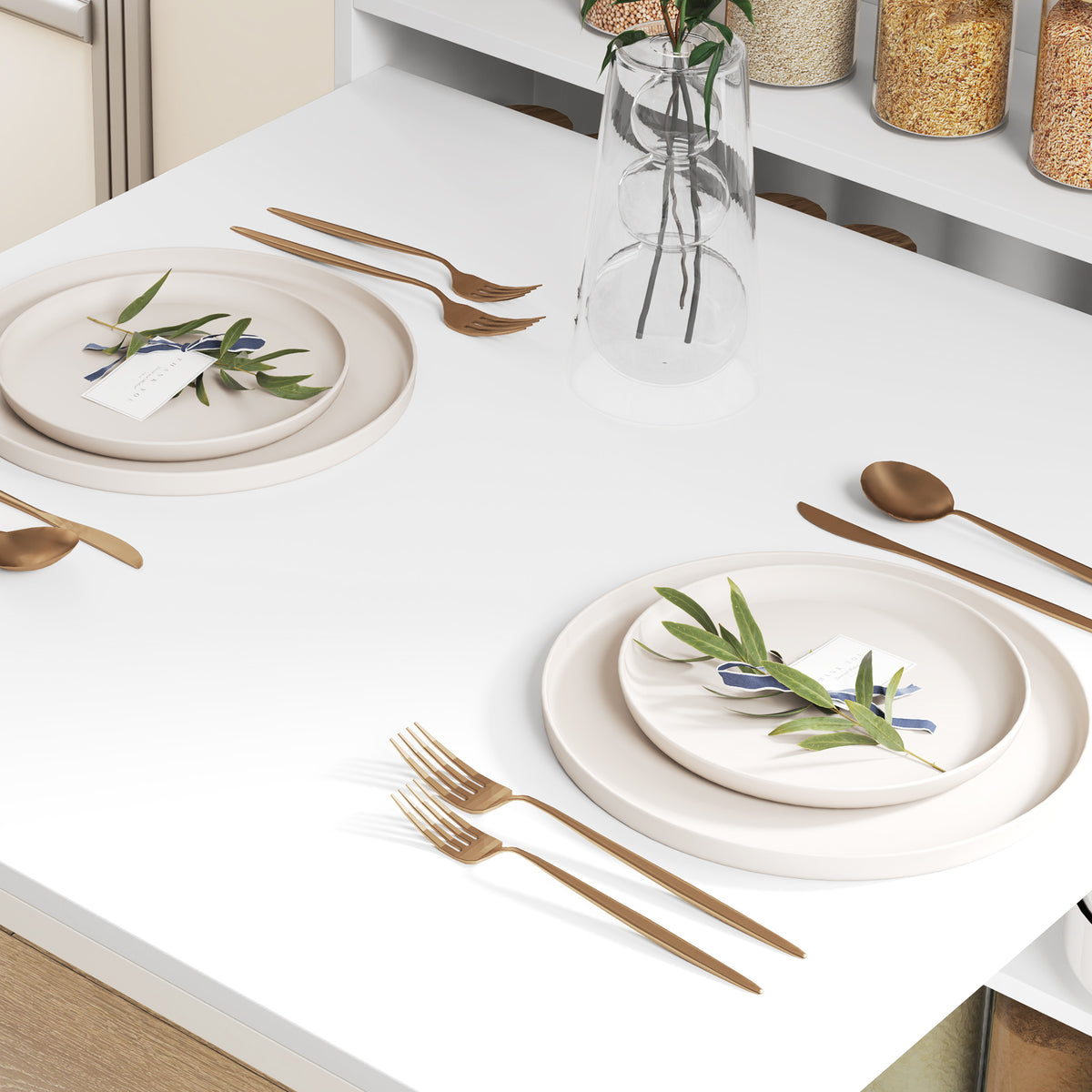 Table à manger pliante, table de cuisine pour 3 personnes, plateau à abattant et 4 étagères, 78,5x91x93cm, blanc-7