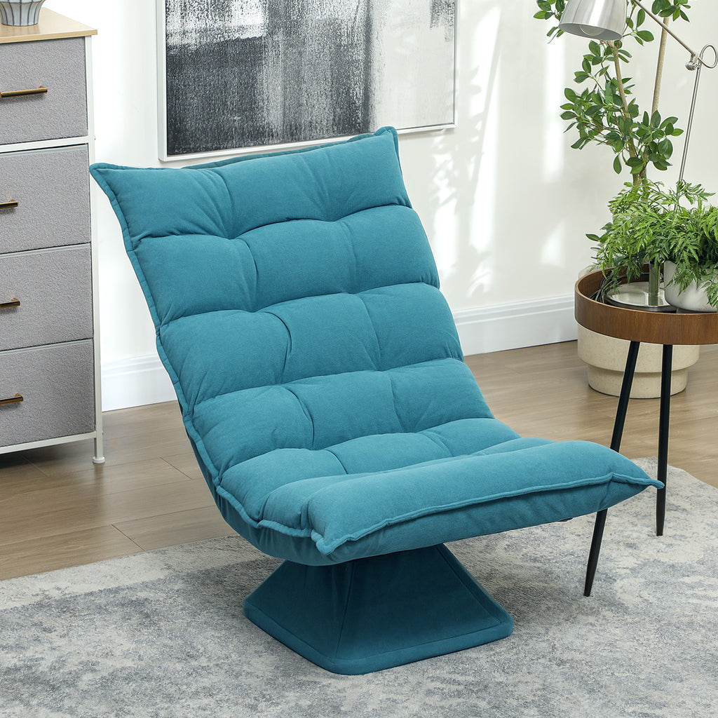 Fauteuil de sol paresseux fauteuil relax fauteuil salon design capitonné inclinaison dossier réglable pivotant 360°-9
