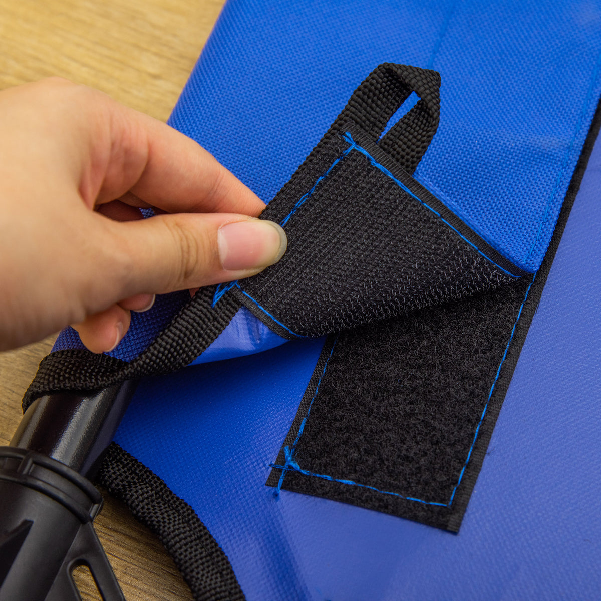 Lit surélevé pour chien lit surélevé rafraîchissant pour chien tissu Oxford sac de transport inclus 92 x 76 x 18 cm bleu-8