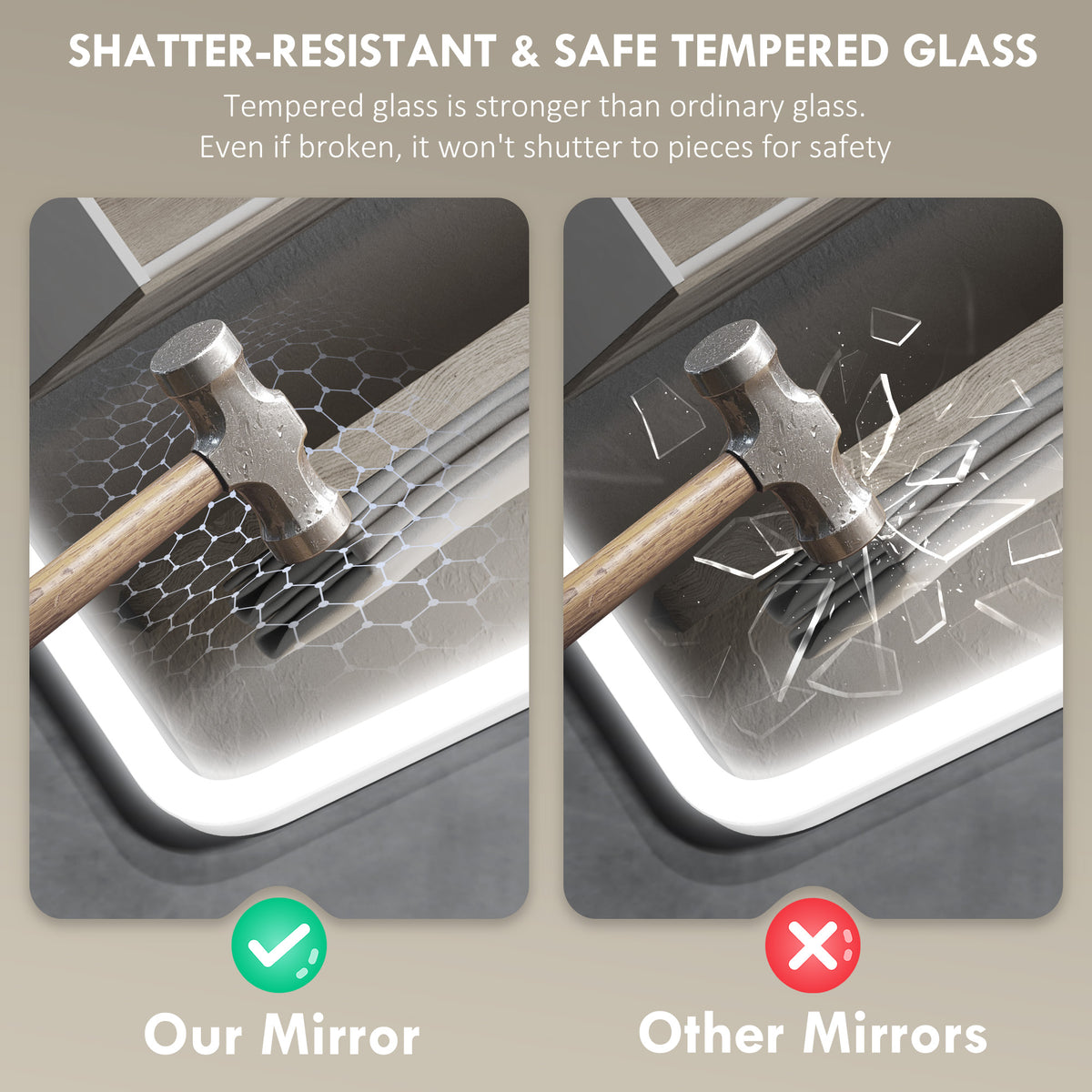 Miroir salle de bain LED bluetooth 70 x 90 cm interrupteur tactile lumière réglable 3 couleurs anti-buée mémoire argent-7