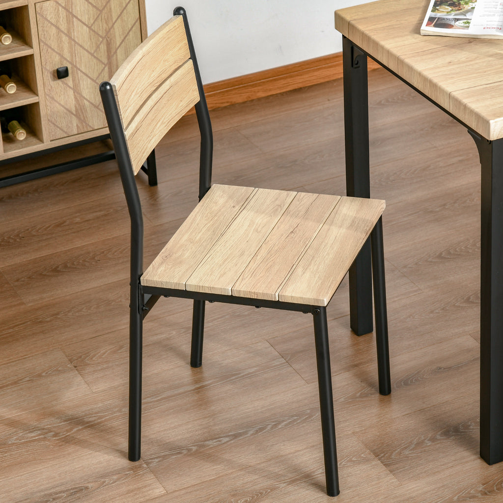 Ensemble table et chaises pour 2 personnes, table de cuisine avec chaises, table à manger 3 pièces avec 2 chaises encastrables, pour cuisine salon maison, bois de chêne clair-8