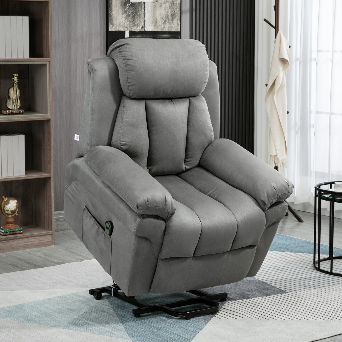 Fauteuil de Relaxation électrique Fauteuil releveur inclinable avec Repose-Pied Ajustable gris-1