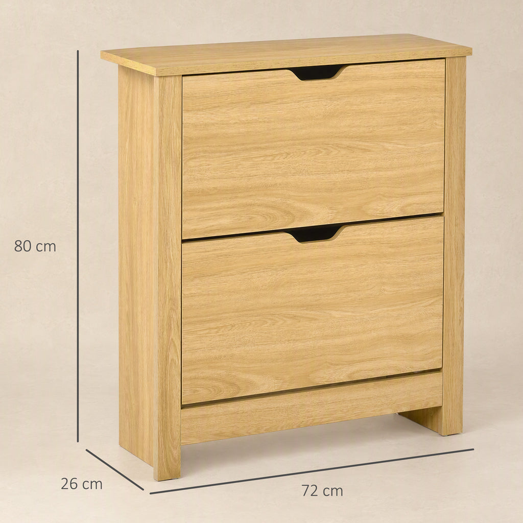 Meuble chaussure entrée, armoire à chaussures meuble d'entrée et couloir - 2 portes abattantes 2 compartiments-2