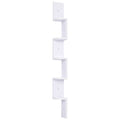 Étagère d'angle Murale à 5 Niveaux Hauteur 120 cm Forme de Zigzag en Bois Blanc-0