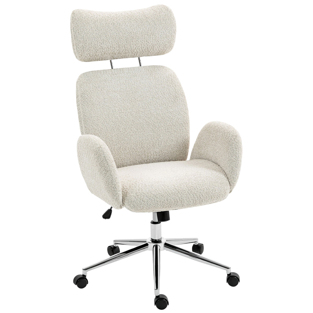 Chaise bureau ergonomique, fauteuil de bureau pivotant, hauteur réglable, appui-tête réglable, fonction bascule, gris-0