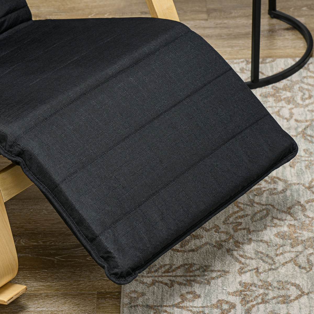 Fauteuil relax à bascule fauteuil allaitement avec repose-pieds réglable, poche latérale et appui-tête, noir-9